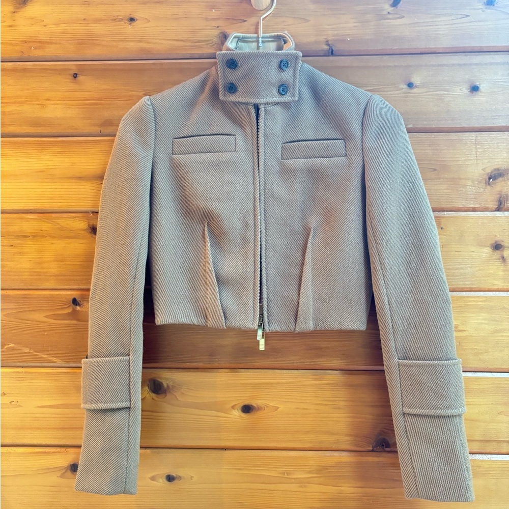 RARE Thom Browne Cropped Women's Wool and Leather Jacket NWT